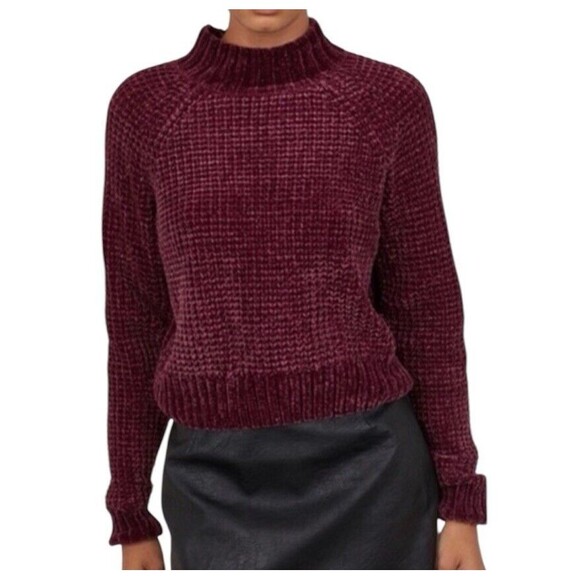 H&M Divided Women Chunky Knit Pullover Sweater Small Burgundy - Picture 16 of 16